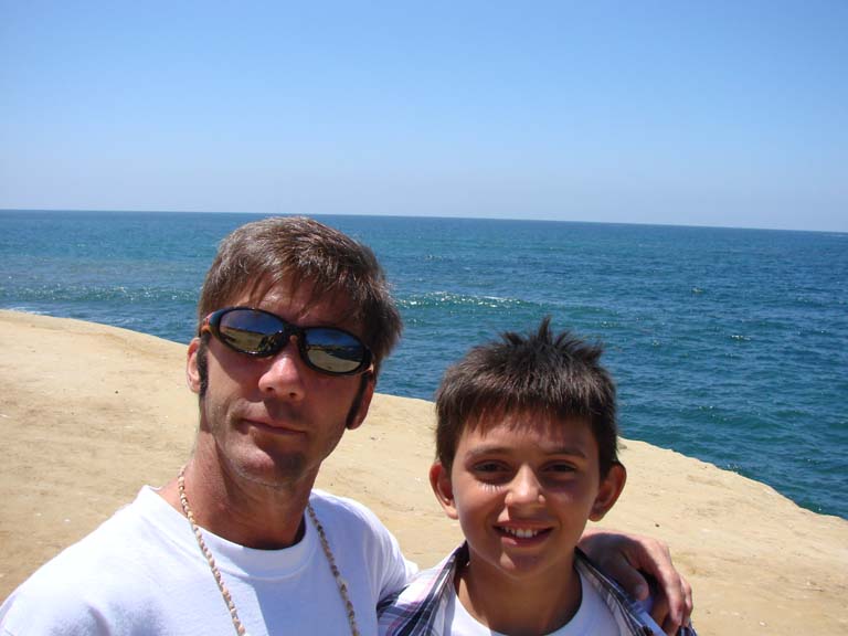 AHS Ames High School 1980 James Miller and son on Sunset Cliffs beach San Diego CA August 13, 2006